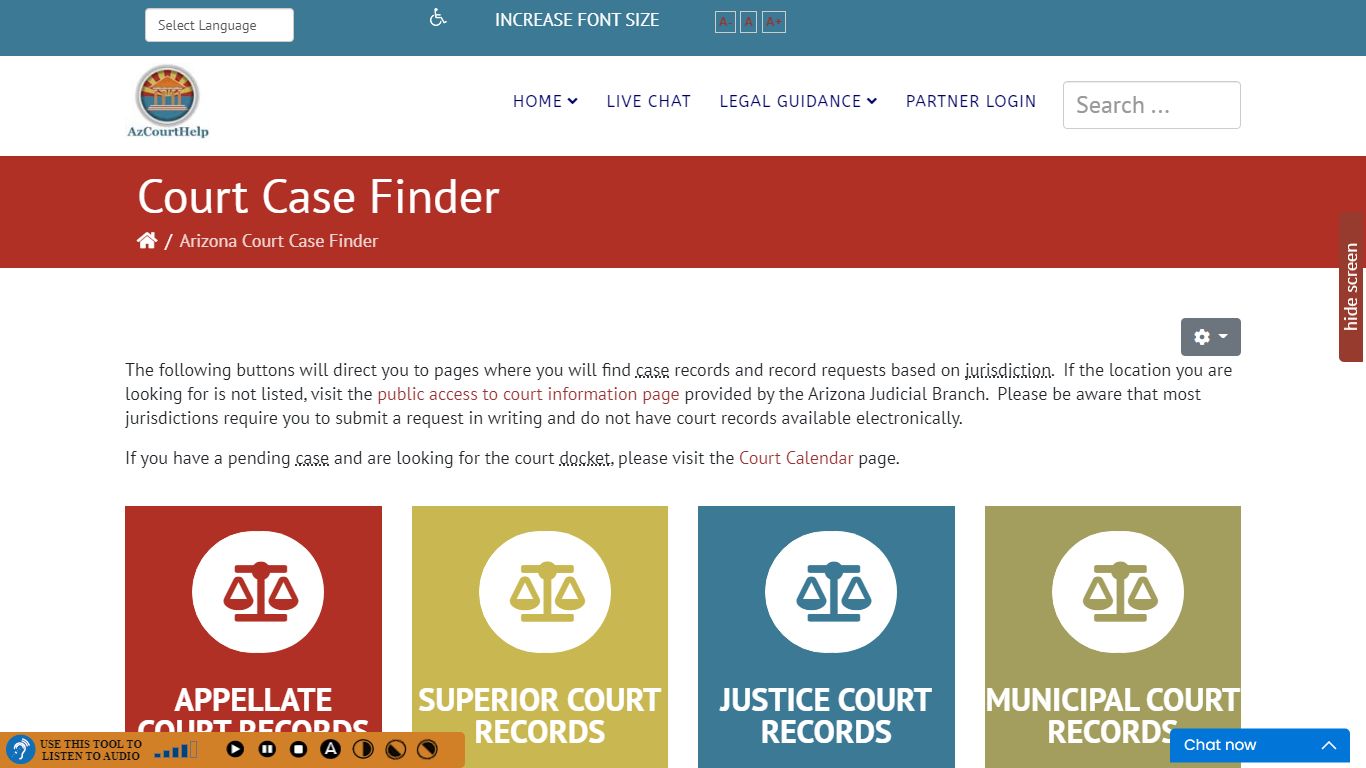 Arizona Court Case Finder - AzCourtHelp